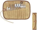 12pcs Camping Tableware Storage Bag Set Cutlery Organizer Roll Holder Canvas Spoon Chopsticks Fork BBQ Picnic Carry Case Pouch