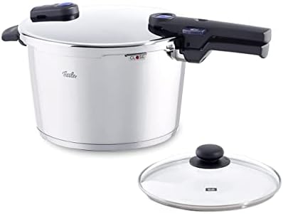 Fissler Vitaquick Stovetop Pressure Cooker - Premium German Construction - Built to Last for Decades - Safe & Easy Pressure Cooker with Glass Lid - For All Cooktops - 8.5 Quarts