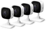TP-Link Tapo 2K Security Camera for Baby Monitor, Dog Camera w/ Motion Detection, 2-Way Audio Siren, Night Vision, Cloud & SD Card Storage, Works w/ Alexa & Google Home, 4-Pack (Tapo C110P4)