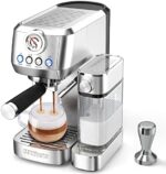 MAttinata Cappuccino Machine and Espresso Machine, 20 Bar Stainless Steel Latte Maker and Espresso Machine for Home with Automatic Milk Frothing System