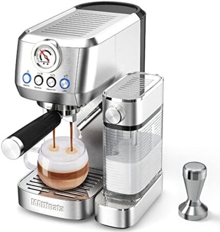 MAttinata Cappuccino Machine and Espresso Machine, 20 Bar Stainless Steel Latte Maker and Espresso Machine for Home with Automatic Milk Frothing System