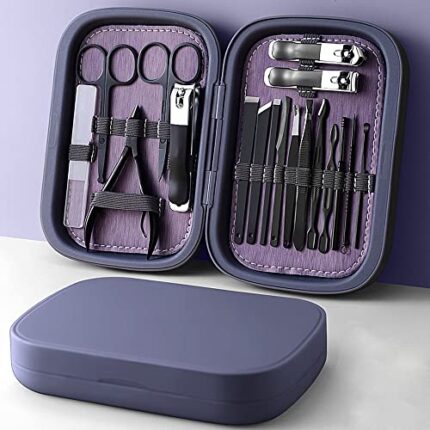 18 IN 1 Professional Stainless Steel Nail Clipper Travel Grooming Kit Manicure & Pedicure Set Personal Care Tools,18 pieces in set 01
