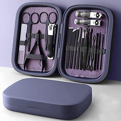 18 IN 1 Professional Stainless Steel Nail Clipper Travel Grooming 18 IN 1 Professional Stainless Steel Nail Clipper Travel Grooming Kit Manicure & Pedicure Set Personal Care Tools,18 pieces in set 01
