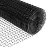 24'' x 25' 1/2inch Hardware Cloth 19 Gauge Black Vinyl Coated Welded Fence Mesh for Home and Garden Fence and Home Improvement Project