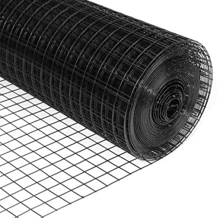 24'' x 50' 1.5inch Hardware Cloth 16 Gauge Black Vinyl Coated Welded Fence Mesh for Home and Garden Fence and Home Improvement Project