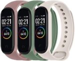 3 Pack Bands for Xiaomi Mi Band 4 & Mi Band 3 Strap, Soft Silicone Replacement Sport Bands Bracelet Strap for Xiaomi Mi Band 4 & 3 Fitness Tracker