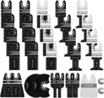 31Pcs Multitool Blades LEILUO Wood Metal Drywall Oscillating Tool Saw Blades Universal Quick Release Multitool Accessories Kit Packed by Storage Bag for Dewalt Milwaukee Makita and More