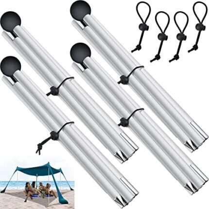 4 Packs Extra Poles for a Beach Tent Shelter Tarp Replacement Poles Canopy Beach Accessories Replace for Parties, Camping, Fishing, 6.6 Feet