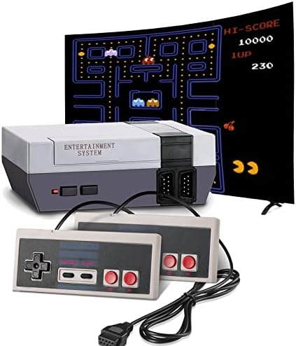 AJFKOOP Retro Game Console – Classic Mini Retro Game System Built-in 620 Games and 2 Controllers, 8-Bit Video Game System with Classic Games, Old-School Gaming System for Adults and Kids