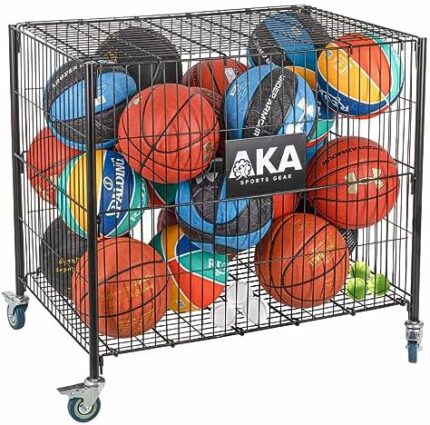 AKA Multi Sports Ball Storage & Basketball, Football, Bat, Tennis Equipment (Cart Capacity - 23 Official Balls)