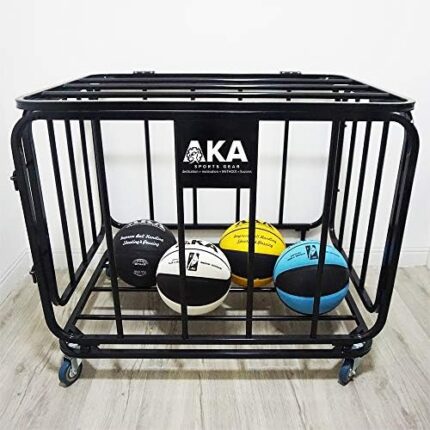 AKA Sports Ball Equpment Cart | Ball Storage for Soccer, Volleyball, Football | Ball Organizer | Ball Rack with Wheels | Capacity Over 25 Balls