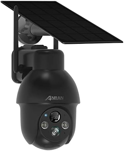 ANRAN 2K Security Camera Outdoor-Solar Camera Wireless with 360° View, Smart Siren, Spotlights, 2K Color Night Vision, AI Human Detection, 2-Way Talk, Compatible with Alexa, Q3 Black