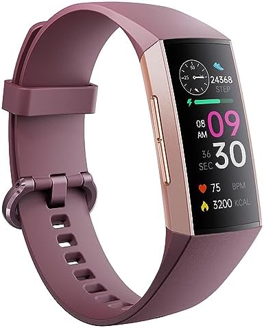 Activity Trackers for Women Men 1.1''AMOLED Screen Fitness Watches with Heart Rate Blood Pressure Sleep Monitor Calorie Tracking Step Counter Smart Band for Android and iPhone