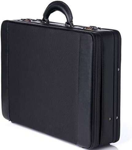 Alpine Swiss Expandable Attache Case Dual Combination Lock Hard Side Briefcase, Black