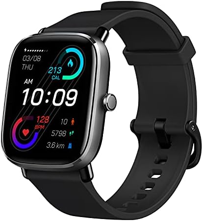 Amazfit GTS 2 Mini Smart Watch for Men Android iPhone, Alexa Built-in, 14-Day Battery Life, Fitness Tracker with GPS & 70+ Sports Modes, Blood Oxygen Heart Rate Monitor, 5 ATM Water Resistant-Black