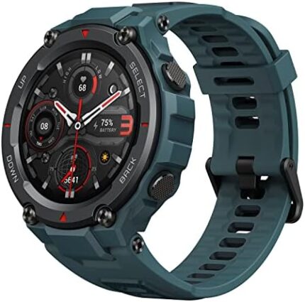 Amazfit T-Rex Pro Smart Watch for Men Rugged Outdoor GPS Fitness Watch, 15 Military Standard Certified, 100+ Sports Modes, 10 ATM Water-Resistant, 18 Day Battery Life, Blood Oxygen Monitor, Blue