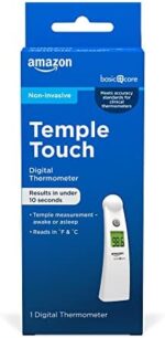 Amazon Basic Care Temple Touch Digital Thermometer, White