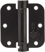 Amazon Basics Self-Closing Door Hinge, 3.5 Inch x 3.5 Inch, 1 Piece, Gloss Black