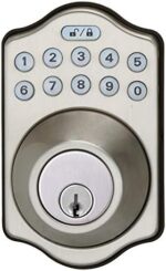 Amazon Basics Traditional Electronic Keypad Deadbolt Door Lock with Touch-Control Keyless Entry, Keyed Entry Option, Satin Nickel