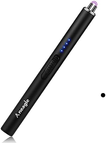 Aneagle Electric Candle Lighter Upgraded USB Type C Rechargeable Candle Lighter Windproof Flameless Plasma and LED Battery Display Arc Safety Candle Lighter for Candle Grill Camping