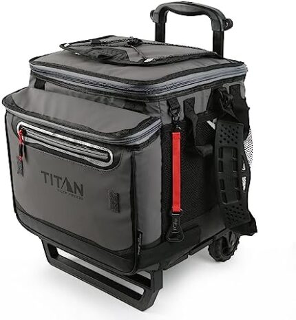 Arctic Zone Titan Deep Freeze 60 (50+10) Can Collapsible Rolling Cooler with Wheels and All-Terrain Cart
