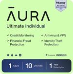 Aura Ultimate Online Safety Suite | Internet Security & Identity Protection Software | Antivirus, VPN, Password Manager, Dark Web Monitoring | Individual Plan, 1 Year Prepaid Subscription [Online Code]