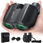 Aurosports 10x25 Binoculars for Adults and Kids, Folding Compact Binocular With Weak Light Vision, Lightweight Small Binoculars for Bird Watching, Travel, Concerts, Hunting, Hiking