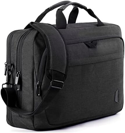 BAGSMART 17.3 Inch Laptop Bag, Expandable Computer Bag Laptop Briefcase Men Women,Laptop Shoulder Bag,Work Bag Business Travel Office, Black