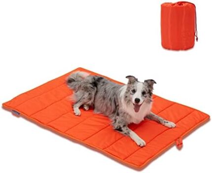 BDEUS 51x35In Large Size Outdoor Dog Bed, Waterproof & Portable Camping Travel Pet Mat, Easy to Clean, Washable Odor Resistant Pet Cooling Pad (Orange)
