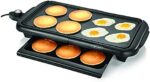 BELLA Electric Griddle with Warming Tray - Smokeless Indoor Grill, Nonstick Surface, Adjustable Temperature & Cool-touch Handles, 10" x 18", Copper/Black