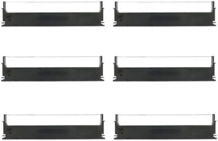 BIGGER Compatible Printer Ribbon Replacement for Epson S015631 LX-350 LX350 Black Fabric Ribbon, Used for Epson LX-350, LX-300+II, LX-300+ Printer, 6 Black Packs