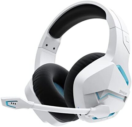 BINNUNE Dual Wireless Gaming Headset with Microphone for PC PS4 PS5 Playstation 4 5, 2.4G Wireless Bluetooth USB Gamer Headphones with Mic for Laptop Computer