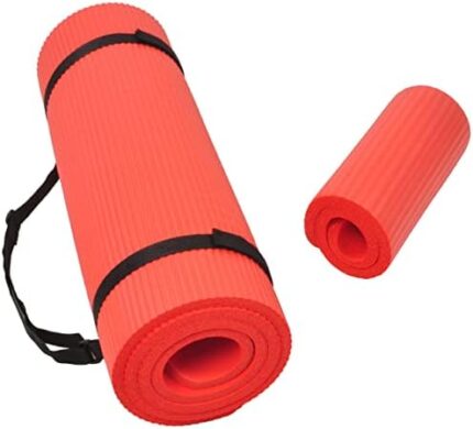 BalanceFrom 71 x 24 x 1-Inch or 1/2-Inch All-Purpose Extra Thick Non-Slip High Density Anti-Tear Exercise Yoga Mat with Knee Pad & Carrying Strap