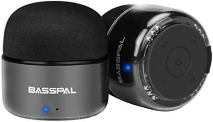 BassPal Portable Bluetooth Speakers, Small True Wireless Stereo (TWS) Speaker with Radio, IPX5 Waterproof, HD Sound & Enhanced Bass, Mini Pocket Size for Home Travel Shower Pool Beach Outdoor-2 Pack