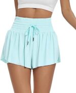 Blaosn Flowy Athletic Shorts for Women High Waisted Gym Yoga Workout Running Spandex Tennis Skirts Cute Clothes Summer