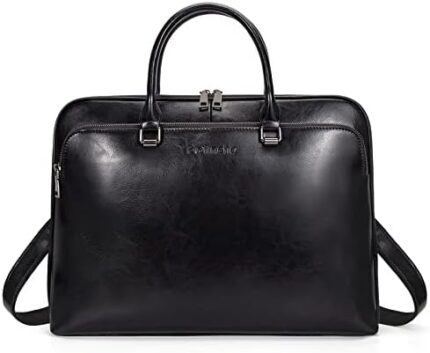 Blofinche Laptop Messenger shoulder bag: Genuine Leather work Briefcase 13.3 15.6 inch designer handbag