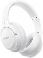 Bluetooth Headphones Over Ear,BERIBES 65H Playtime and 6 EQ Music Modes Wireless Headphones with Microphone,HiFi Stereo Foldable Lightweight Headset,Deep Bass for Home Office Cellphone PC Etc.(White)