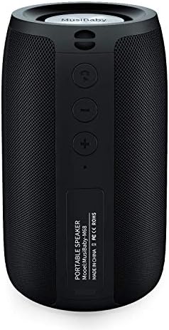 Bluetooth Speakers,MusiBaby Speaker,Outdoor,Wireless,Waterproof,Portable Speaker,Dual Pairing,Bluetooth 5.0,Loud Stereo,Booming Bass,1500 Mins Playtime Wireless Speaker for Home,Party,Gifts(Black)