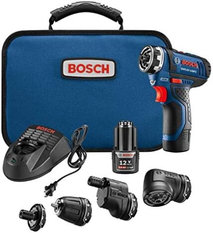 Bosch GSR12V-140FCB22 Cordless Electric Screwdriver 12V Kit - 5-In-1 Multi-Head Power Drill Set
