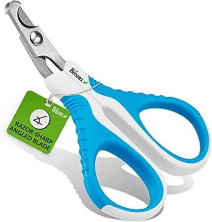 Boshel Cat Nail Clipper - Razor-Sharp & Angled Cat Nail Trimmer, Non-Slip Handels Cat Claw Clippers, Pet Nail Clippers for Small Dog and Cats, Light Weight Cat Clippers for Nails, Cat Nail Clippers