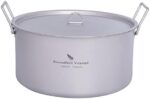 Boundless Voyage Outdoor Camping Titanium Pot 5.0L Stockpot with Lid Folding Handle Hiking Picnic Portable Big Capacity Soup Pot Home Kitchen