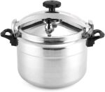 BreeRainz Clamp On Pressure Cooker, 19 Quart Aluminum Pressure Cooker w/Ultra Safe Clamp Bar Locking System, 2 Valves for Stable Pressure Cooking, for Family or Commercial Use
