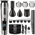 Brightup Beard Trimmer for Men - 19 Piece Beard Trimming Kit with Hair Clippers, Electric Razor - IPX7 Waterproof Mustache, Face, Nose, Ear, Balls, Body Shavers - Ideal Gifts, FK-8688T
