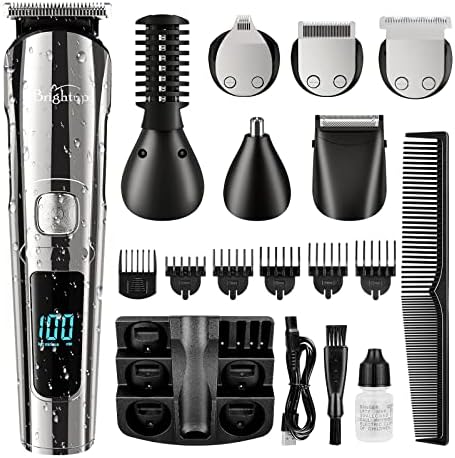 Brightup Beard Trimmer for Men - 19 Piece Beard Trimming Brightup Beard Trimmer for Men - 19 Piece Beard Trimming Kit with Hair Clippers, Electric Razor - IPX7 Waterproof Mustache, Face, Nose, Ear, Balls, Body Shavers - Ideal Gifts, FK-8688T