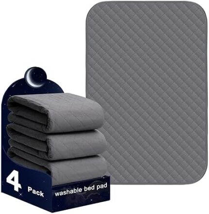 Brosive Waterproof Pads for Bed 24x36 Inch( 4pack),Incontinence Pads for Bed,Washable Bed Pads,Washable Incontinence Pads for Kids,Adults,Elderly,Pets,Bed Wetting Pads,Washable Bed Pads for Adults
