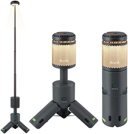 Camping Light Telescopic and Collapsible Night Light Mobile Lighting 10000mAh Battery Built-in Magnetic Road Light & Flash Light for Adventure, Hiking, Camping, Live Streaming (Dark Grey)
