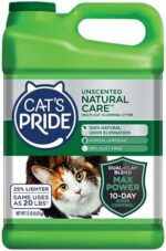 Cat's Pride Max Power: Natural Care - Up to 10 Days of Powerful Odor Control - 100% Natural Odor Elimination - Hypoallergenic - 99% Dust Free - Multi-Cat Clumping Litter, Unscented, 15 Pounds