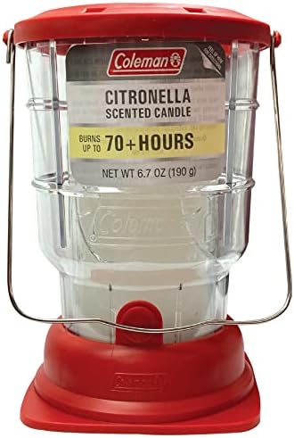 Coleman 70+ Hour Citronella Candle Outdoor Lantern - 6.7 oz, Red