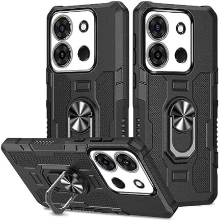 Compatible with Infinix Smart 7 Case,Magnetic Kickstand Shockproof Protective Cover,Compatible with Infinix Smart 7 X6515 Case 2 in 1 Phone Case Cover Black