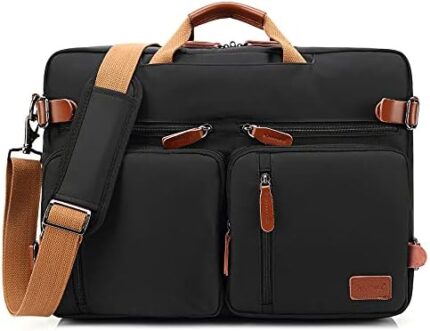 CoolBELL Convertible Backpack Messenger Shoulder Bag Laptop Case Handbag Business Briefcase Multi-Functional Travel Rucksack Fits 17.3 Inch Laptop for Men/Women (Black)